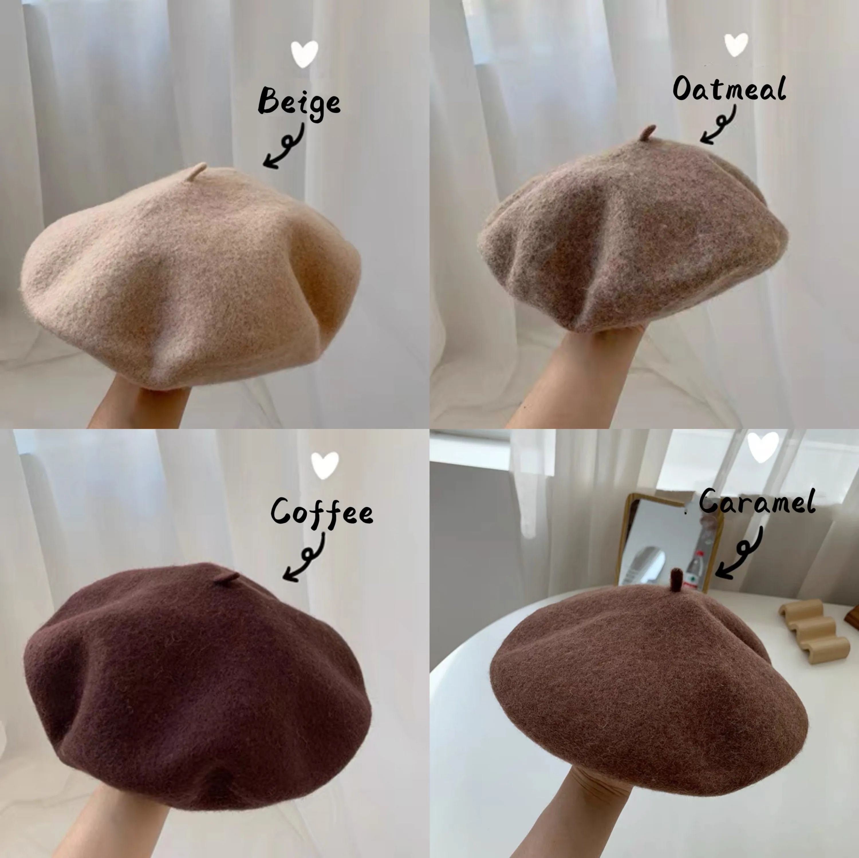 100% Wool Vintage Style French Painter Beret