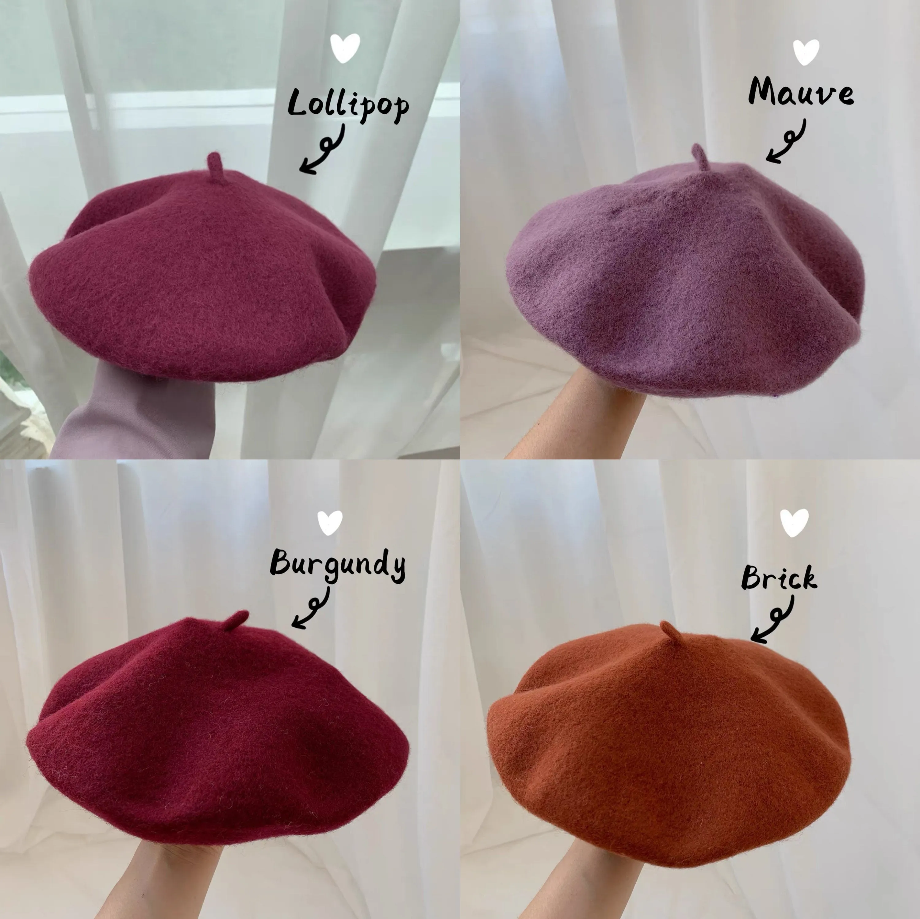 100% Wool Vintage Style French Painter Beret