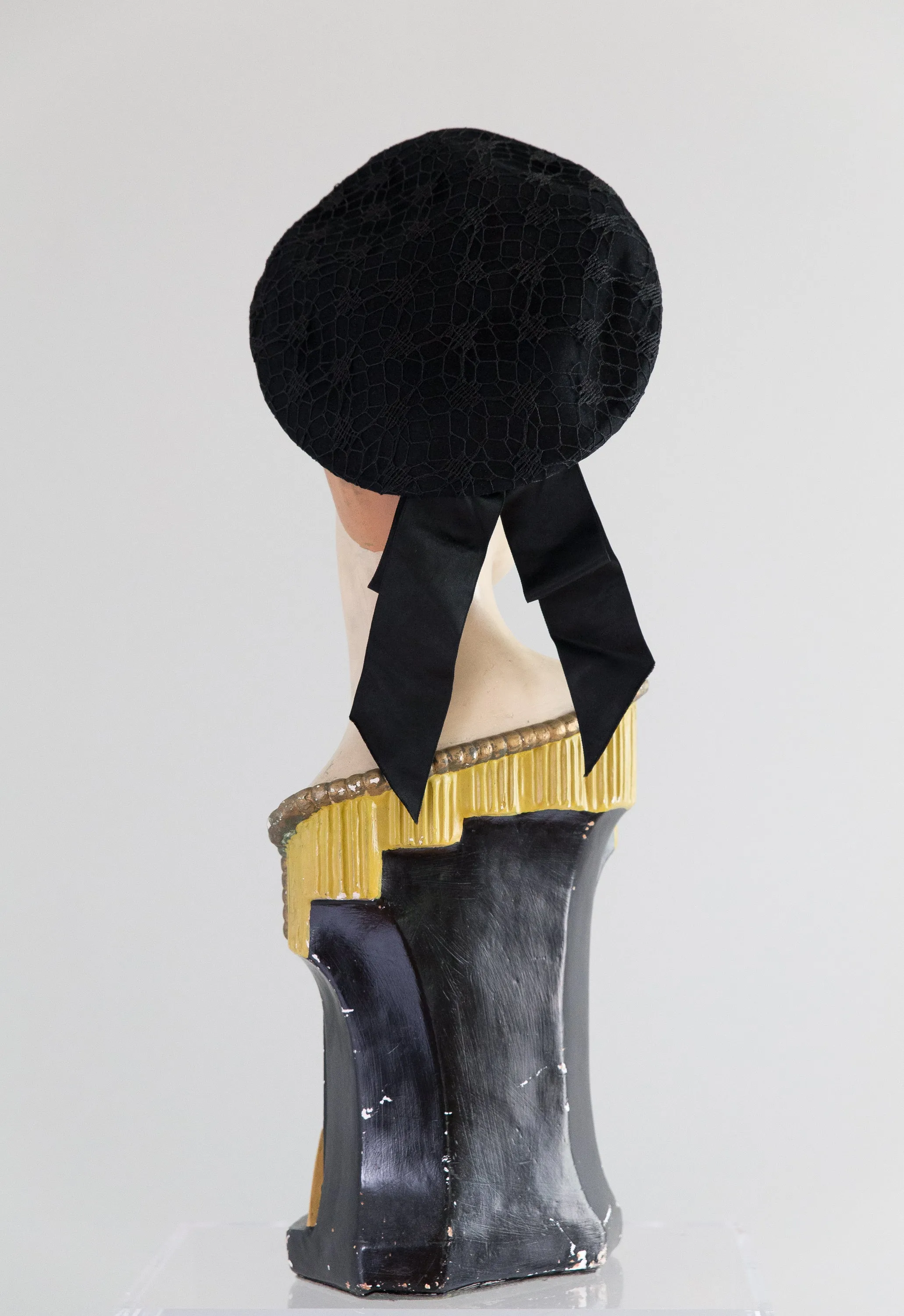1930's Vintage Knox New York Black Beret With Bow