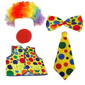5 pieces Set Joker Cosplay Costume Wig Vest Outfits Halloween Carnival Suit