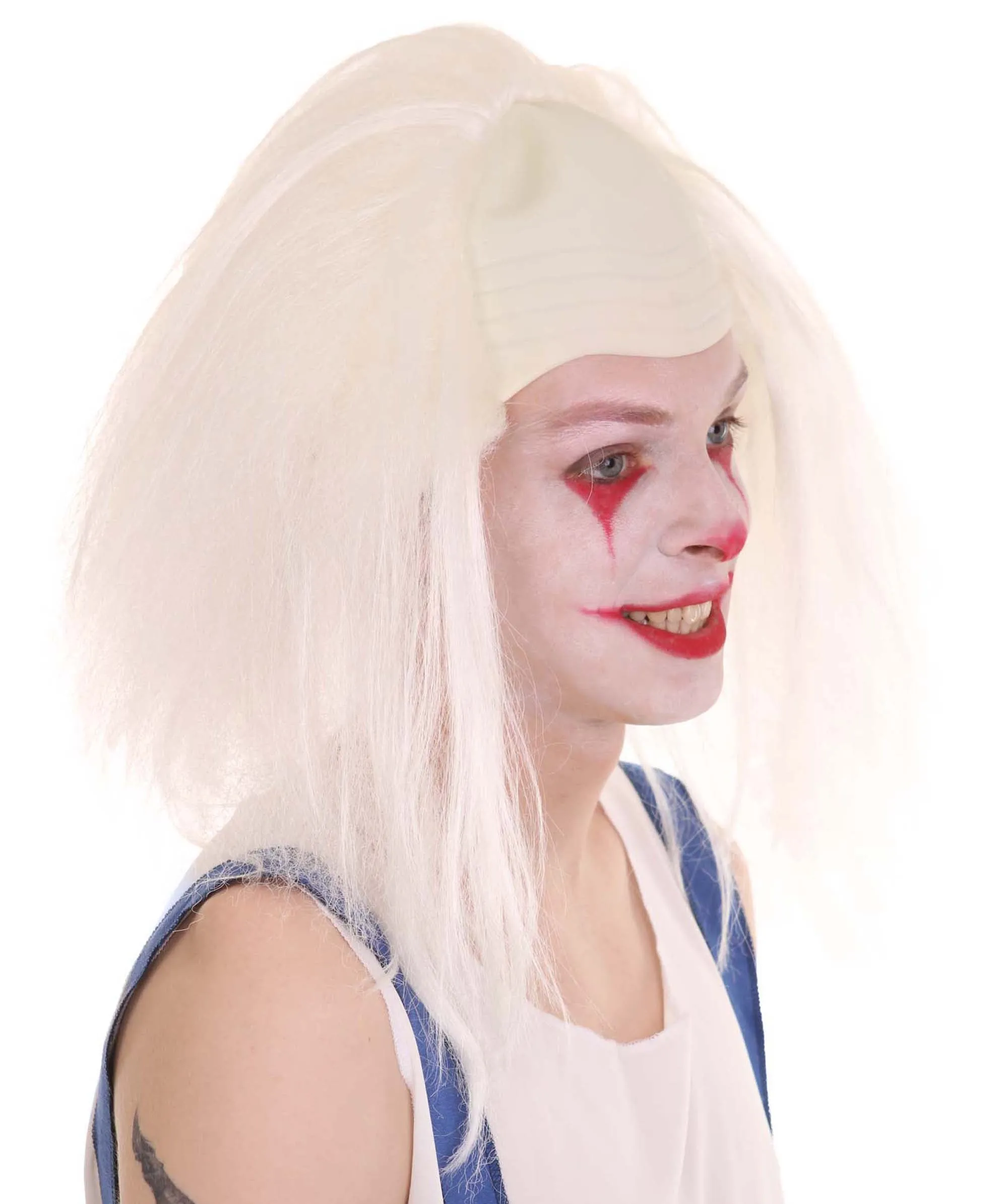 Adult Men's Funny Half Bald Head Wig | Suitable for Halloween and Cosplay | Multiple Color Options | Flame-retardant Synthetic Fiber