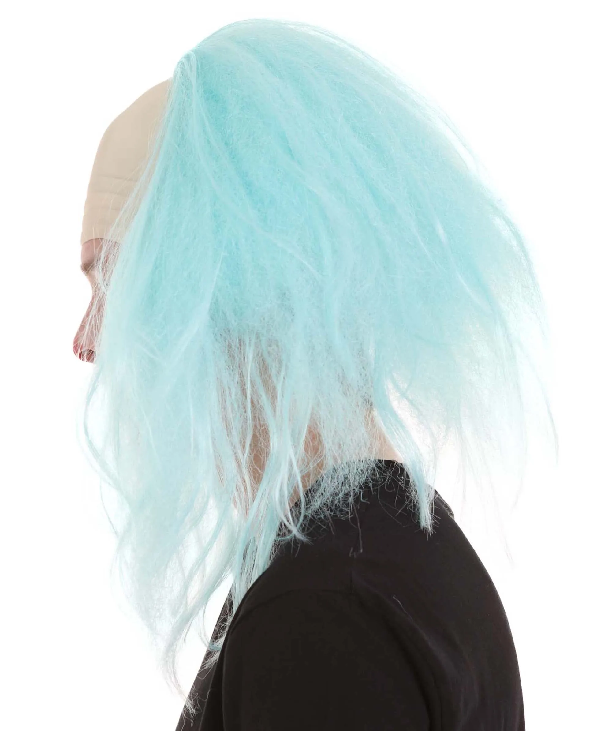 Adult Men's Funny Half Bald Head Wig | Suitable for Halloween and Cosplay | Multiple Color Options | Flame-retardant Synthetic Fiber