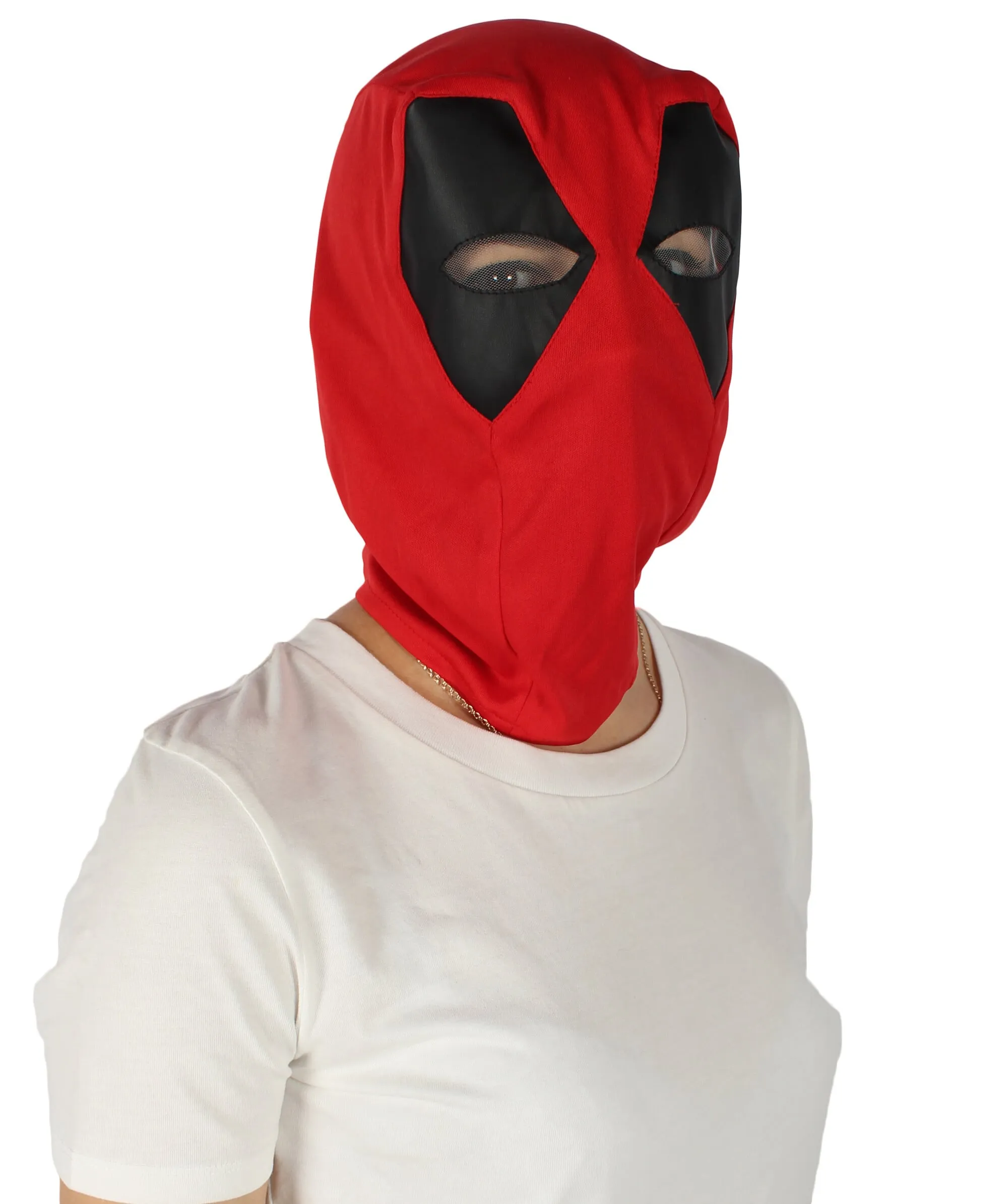 Adult Unisex Red and Black Cosplay Mask | Best for Halloween | Flame-retardant Synthetic Fabric