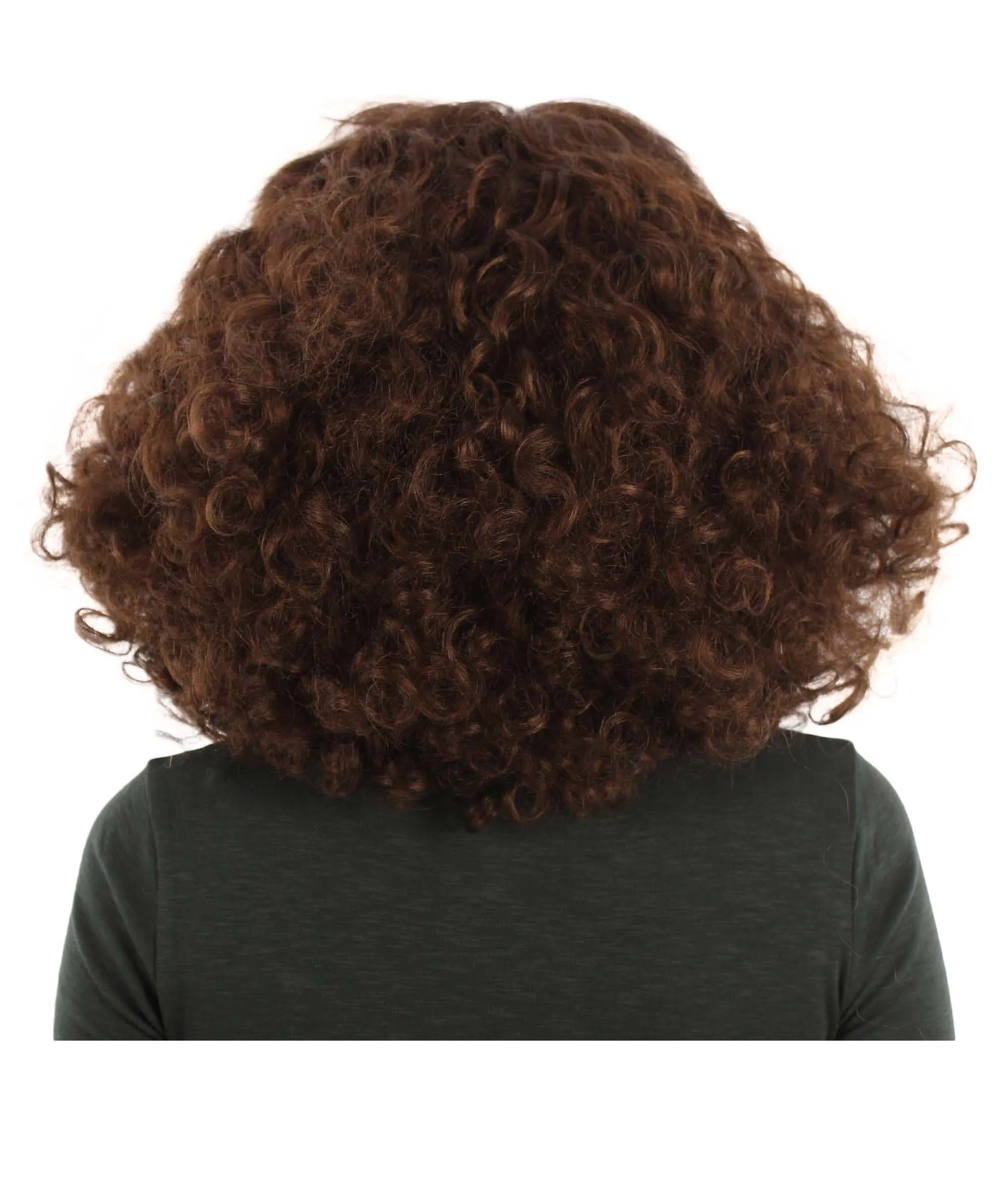 Adult Women’s Animated Cartoon Action Female Superhero Long Brown Wig with Headpiece and Whip,  Flame-retardant Synthetic Fiber
