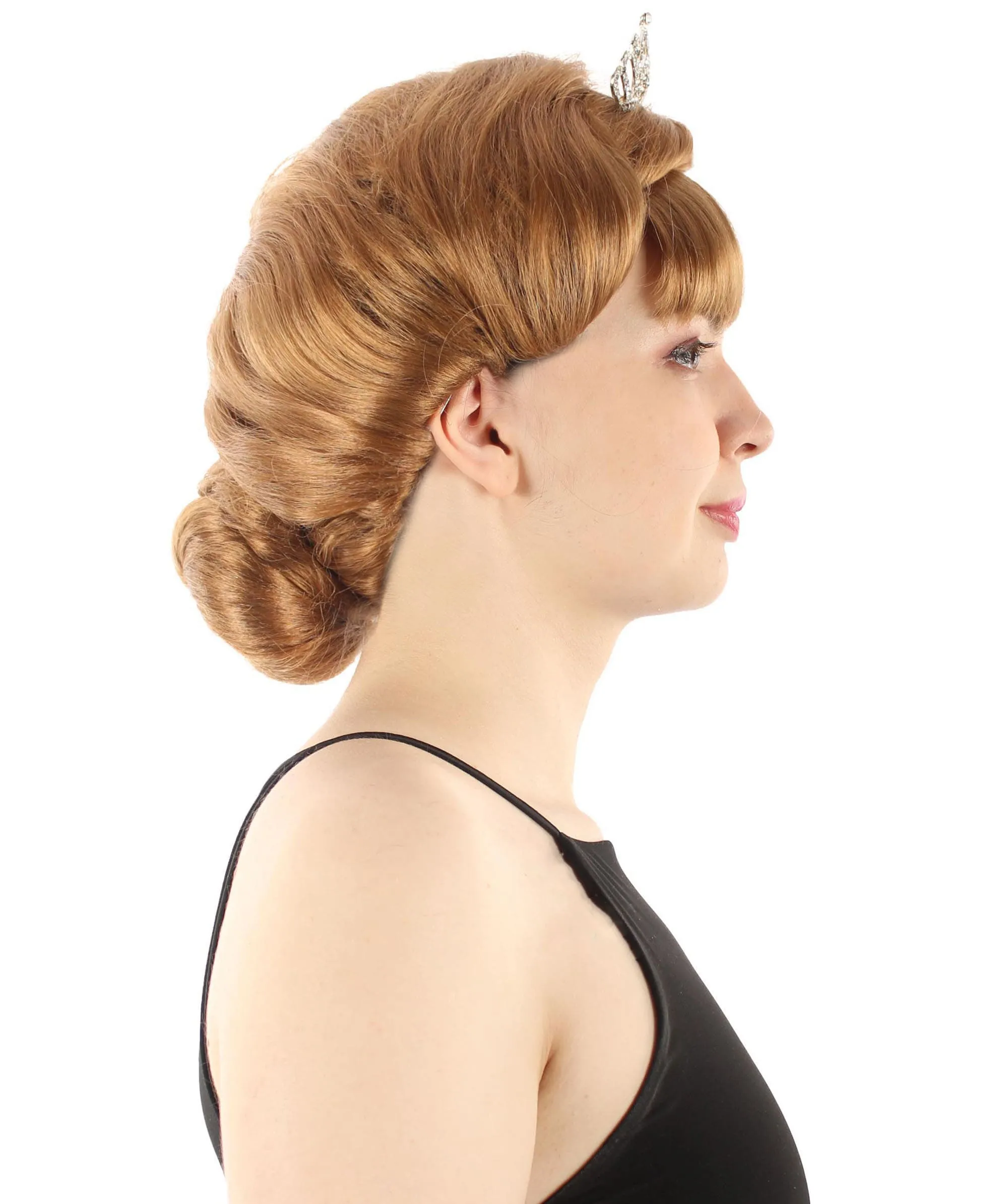 Adult Women's Animated Movie Snow Princess Mother Brown Wig with Bangs | Perfect for Halloween | Flame-retardant Synthetic Fiber