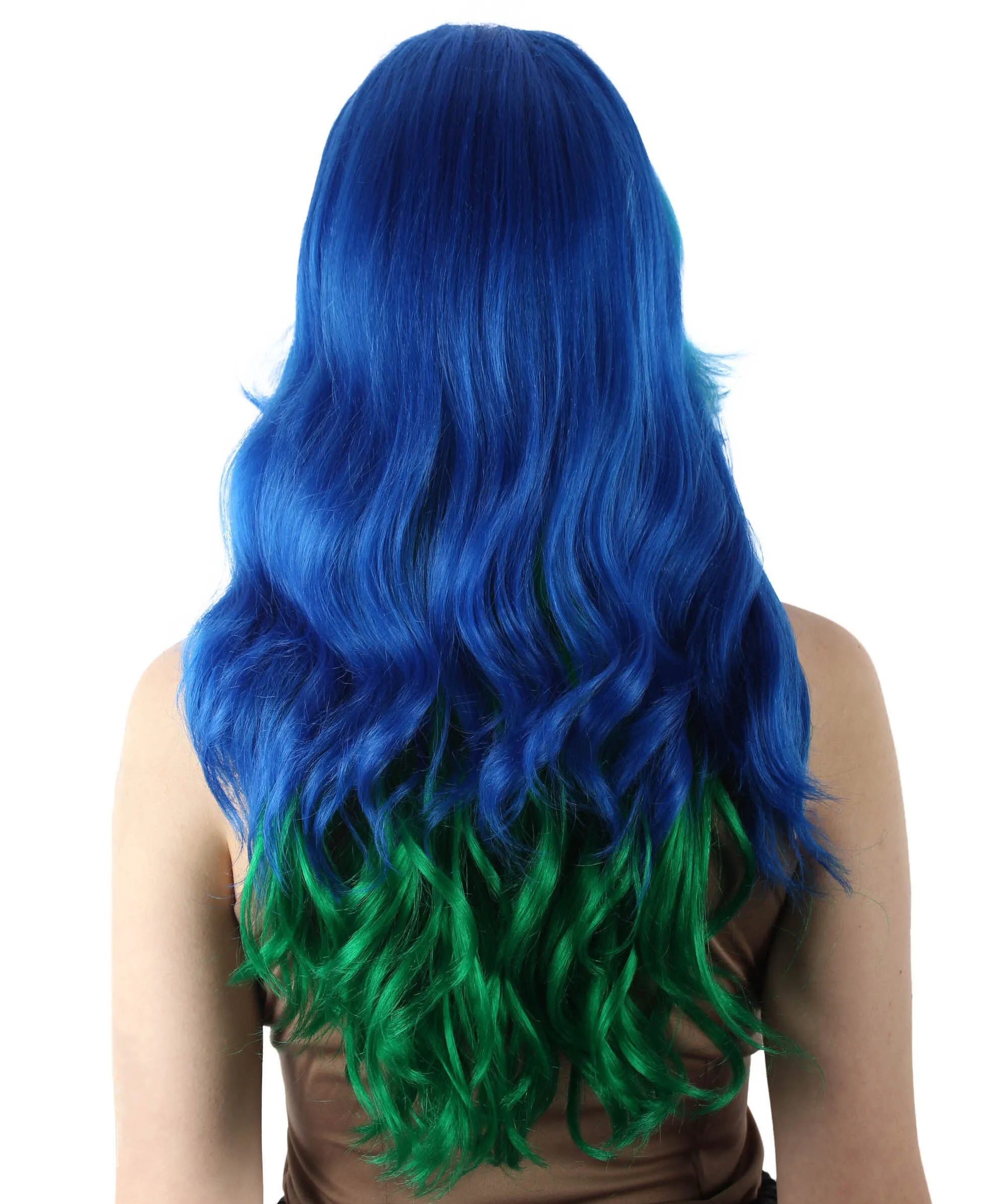 Adult Women's Multi-color Wavy Peacock Cosplay Wig, Best for Halloween, Flame-retardant Synthetic Fiber