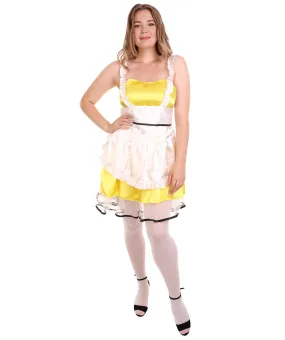 Adult Women's Sexy French Maid Uniform Costume | Light Yellow Cosplay Costume
