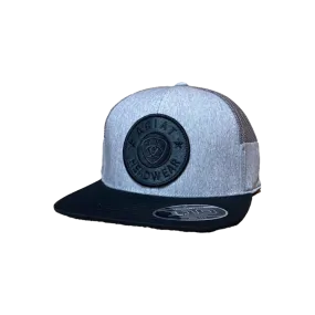 Ariat M&F Grey Cut Out Mesh Round Logo Baseball Cap