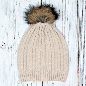 Atlantic Cable Pom Pom Beanie