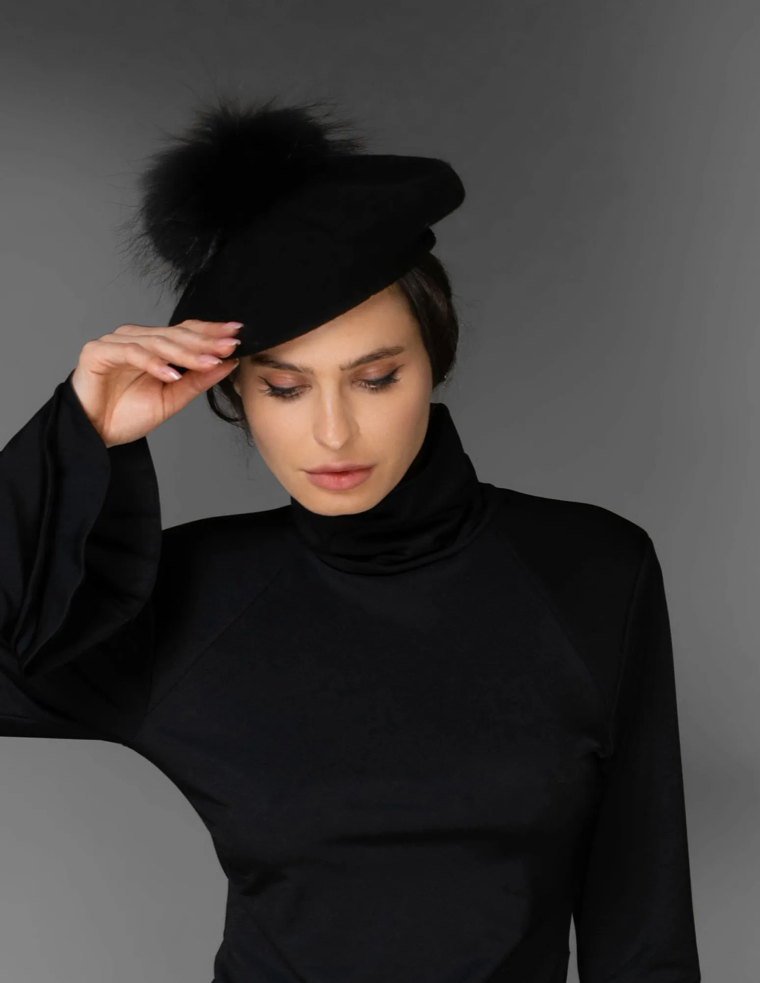 AW- Black Cashmere Beret