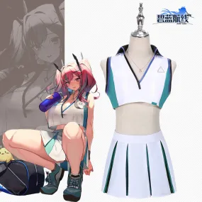 Azur Lane Scorching-Hot Training USS Bremerton ssn-698 Cosplay Costume Croped Tops Skirt Halloween Carnival