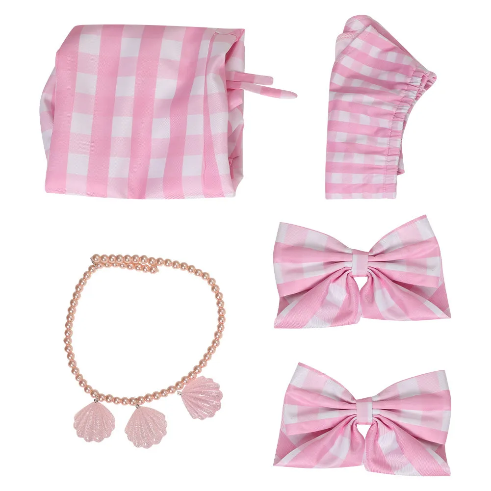Barbie 2023 Margot Robbie Barbie Pink Dress Cosplay Costume Halloween Carnival Party Suit