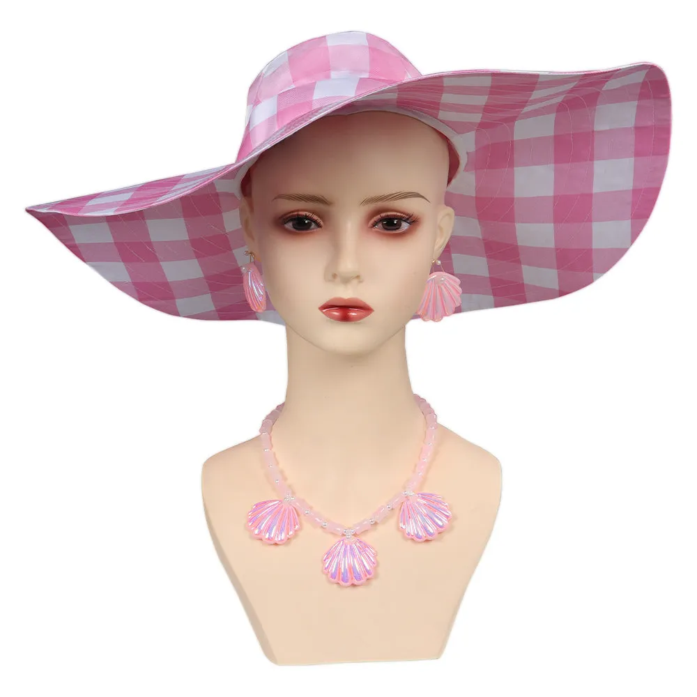 Barbie Sunscreen Cap Ear Pendants Cosplay Hat Earings Halloween Carnival Cosplay Accessories Gifts