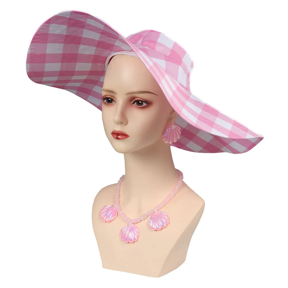 Barbie Sunscreen Cap Ear Pendants Cosplay Hat Earings Halloween Carnival Cosplay Accessories Gifts
