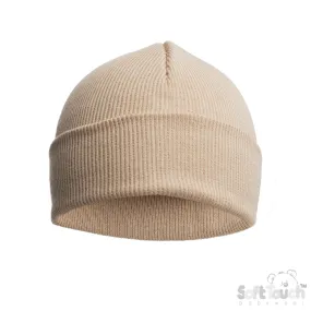 BISCUIT INFANTS COTTON BEANIE HAT  (NB-12) (PK6) H704-C-BI