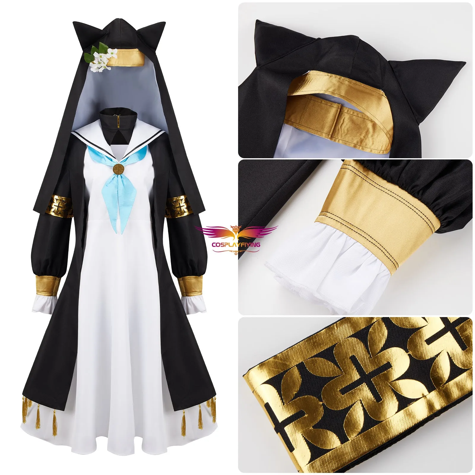 Blue Archive Iochi Mari Cosplay Costume Suit Dress Cape Halloween Outfit