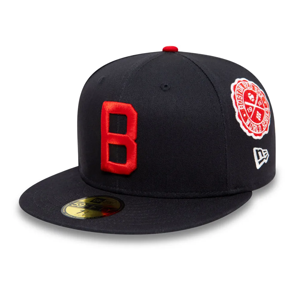 Boston Red Sox Cooperstown Patch Navy 59FIFTY Cap - Navy