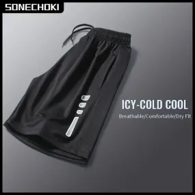 Breathable Striped Running Shorts for Men