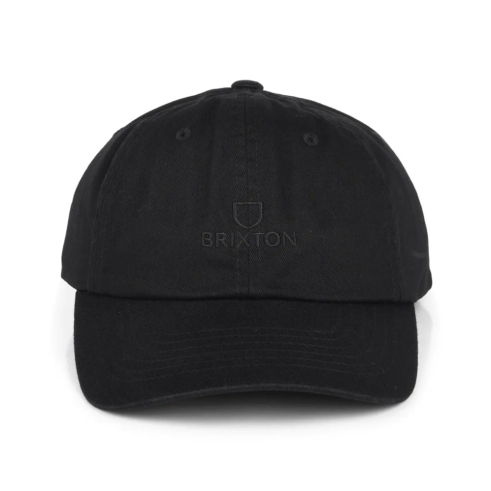 Brixton Hats Alpha LP Cotton Baseball Cap - Washed Black