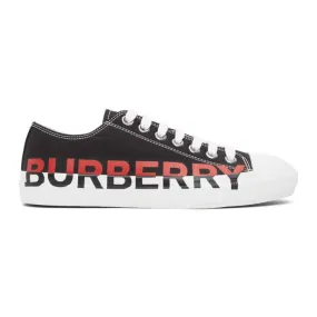 Burberry Black and Red Larkhall M Logo Sneakers