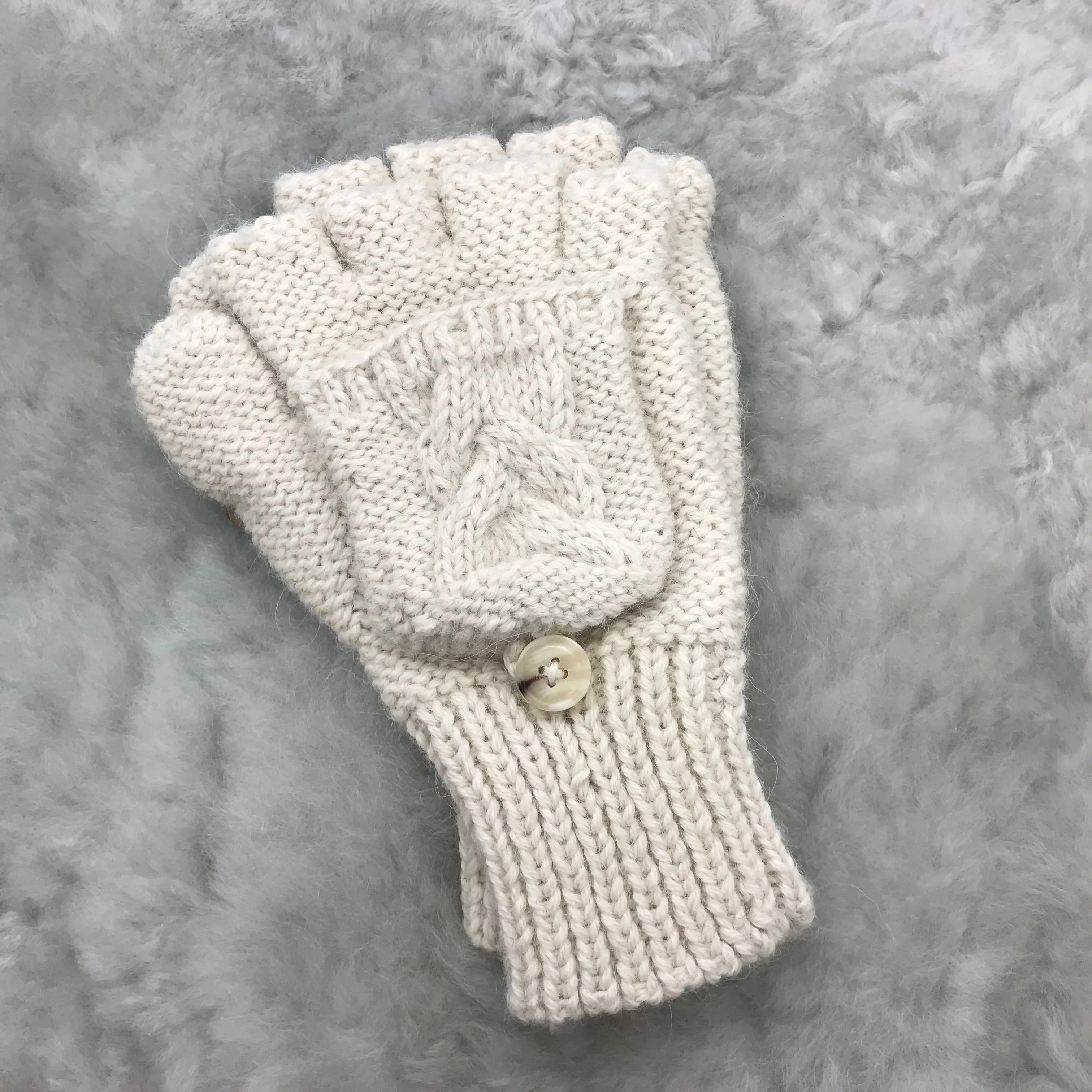 Cable Knit Alpaca Glittens (9 Color Options)