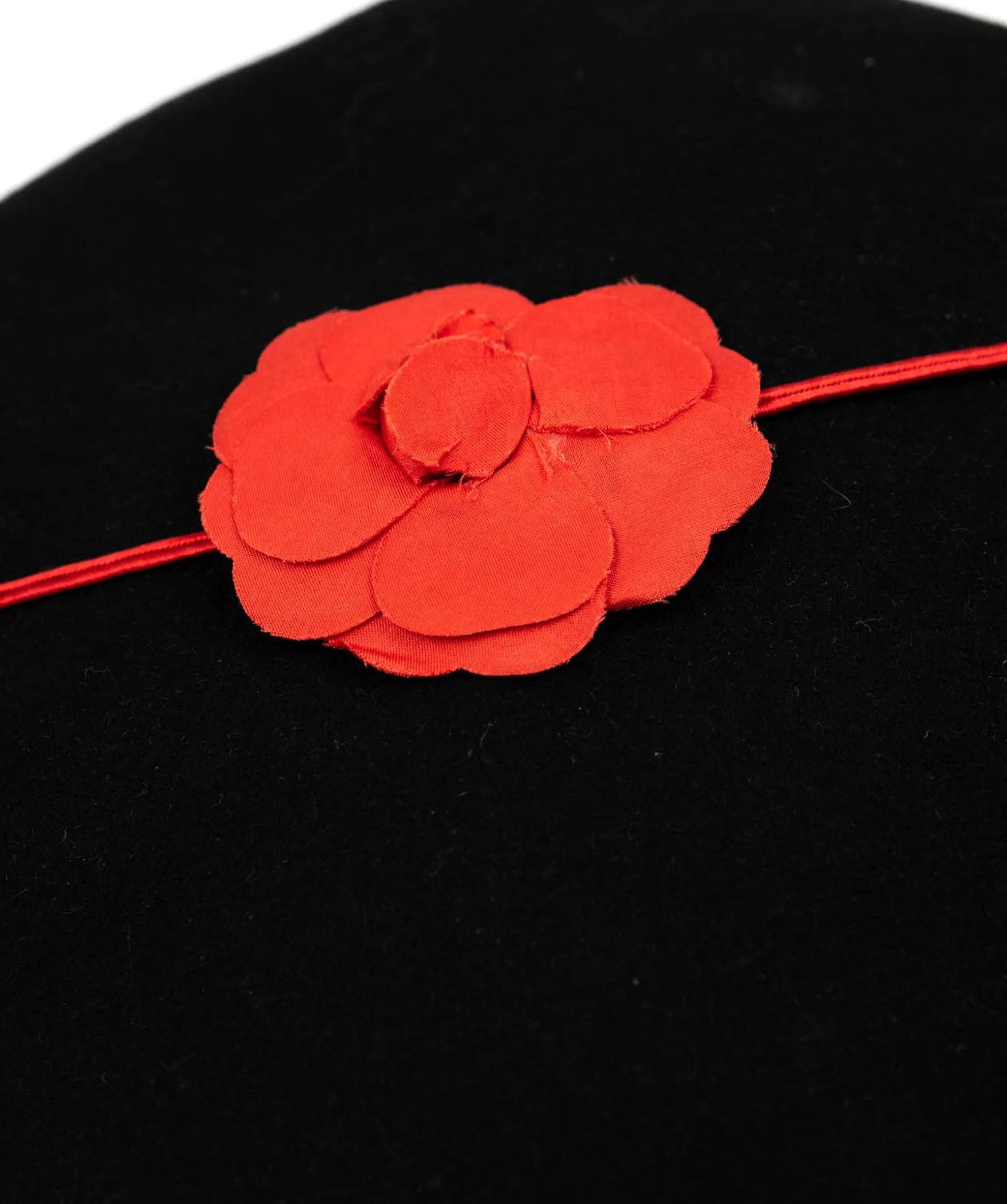 Chanel Beret Rose Red And Black ASL4807