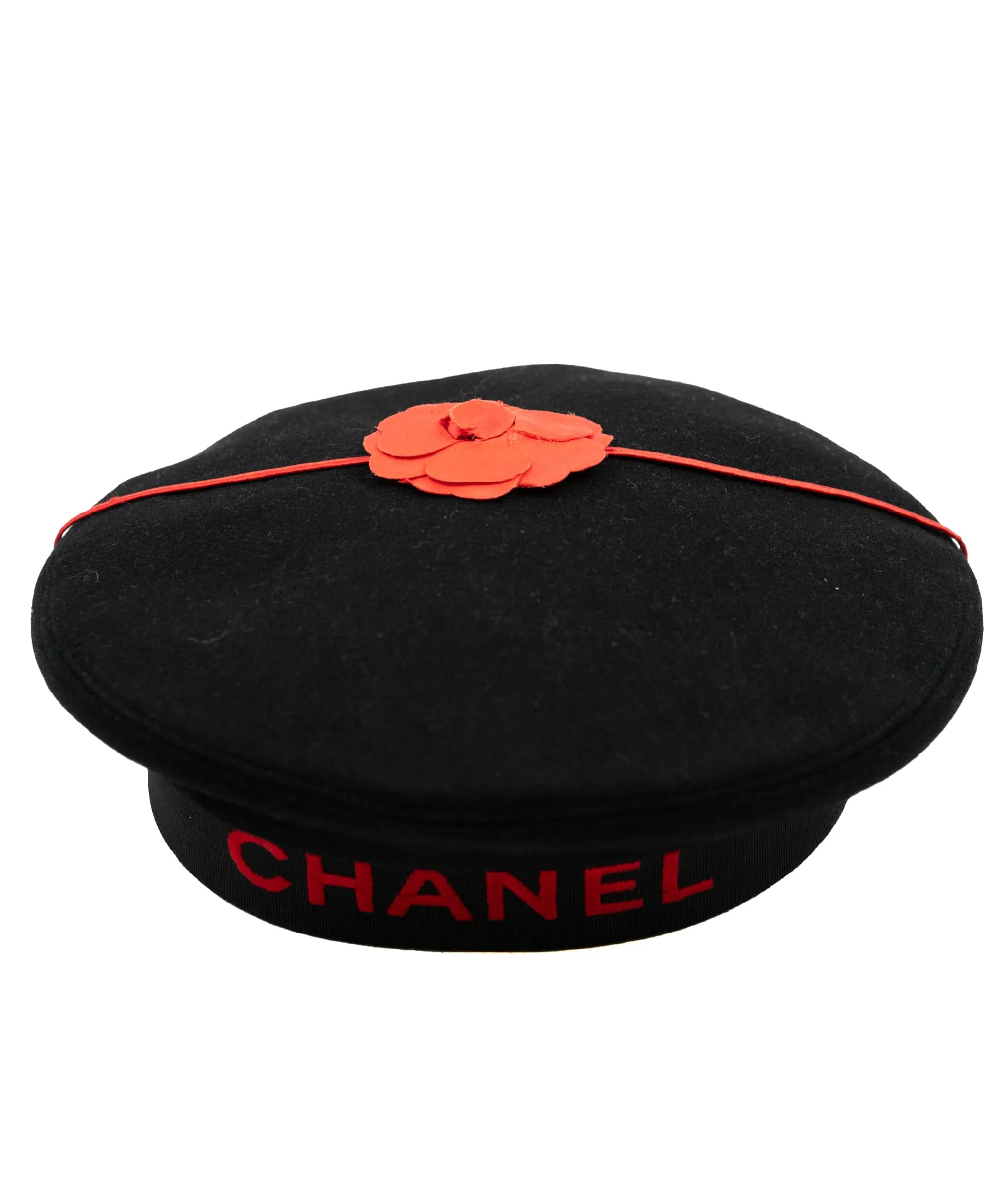 Chanel Beret Rose Red And Black ASL4807
