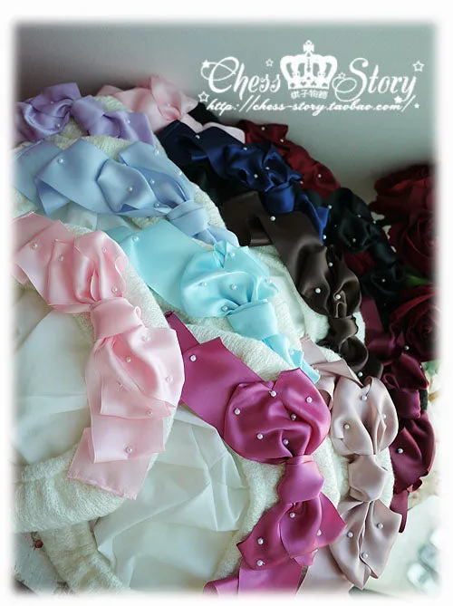 Chess Story~Cutie Ribbon~Sweet Lolita Woolen Twisted Bow Lolita Beret