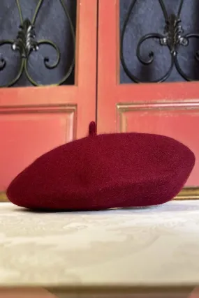 D'Amour Woollen Beret (Burgundy)