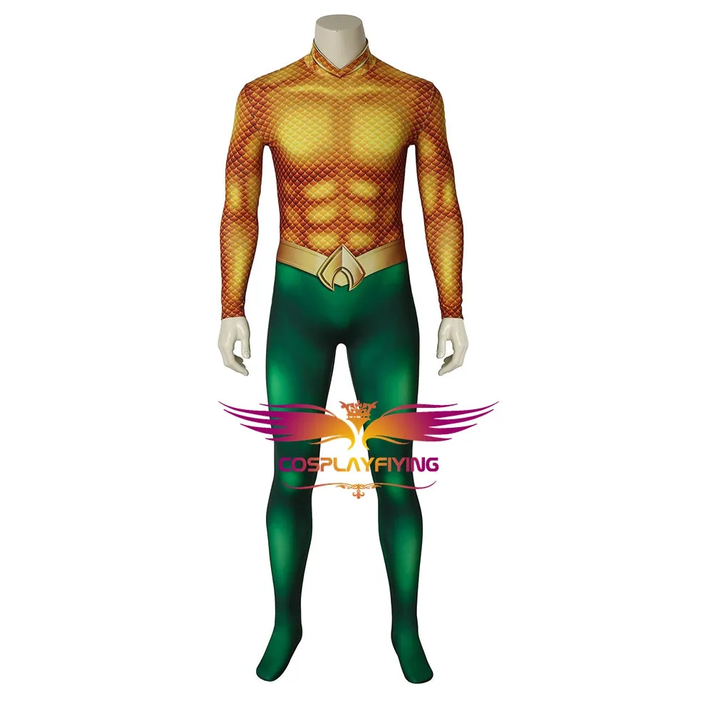 DC Comics Justice League JLA Aquaman Arthur Curry Fancy Jumpsuit Cosplay Costume Full Set for Halloween Carnival