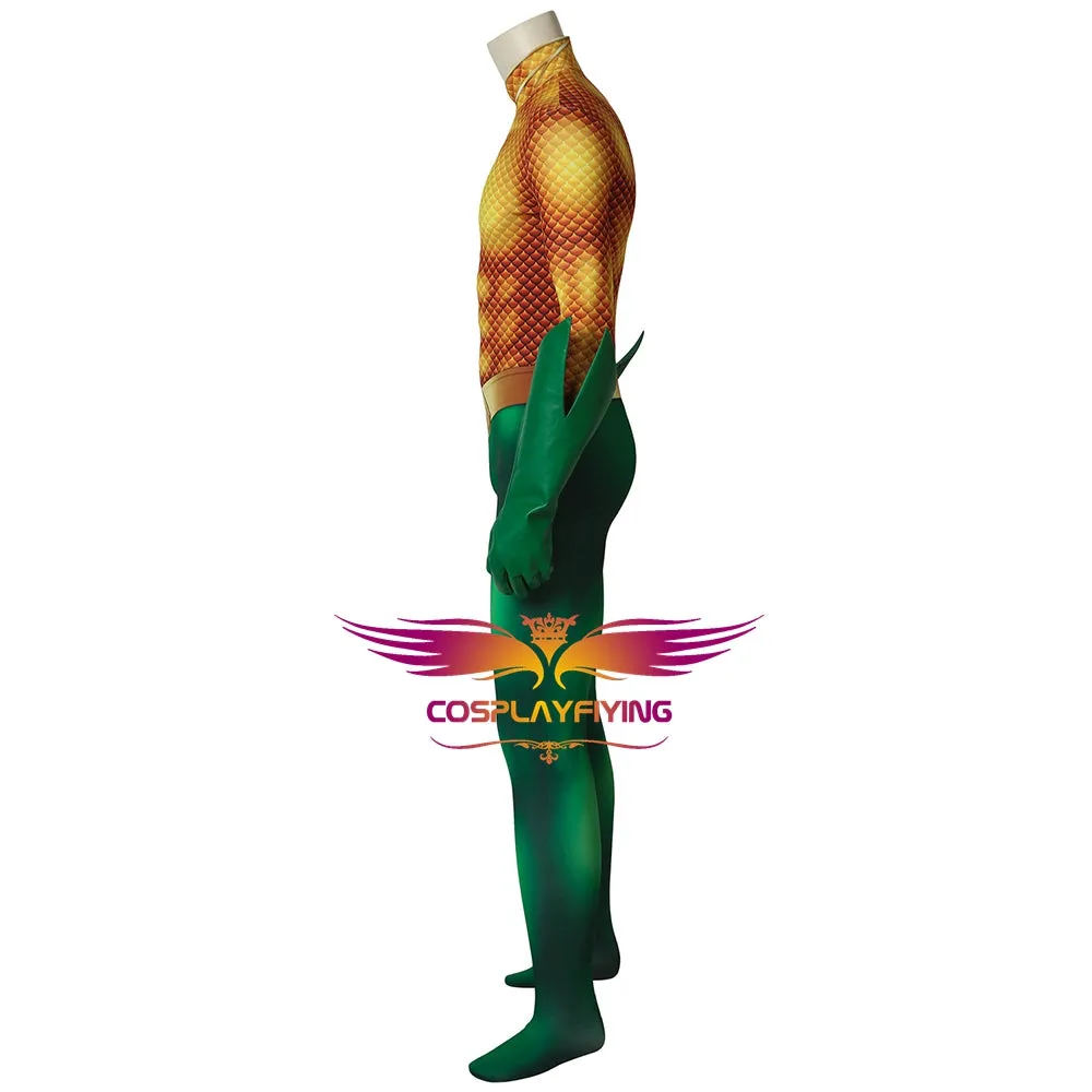 DC Comics Justice League JLA Aquaman Arthur Curry Fancy Jumpsuit Cosplay Costume Full Set for Halloween Carnival