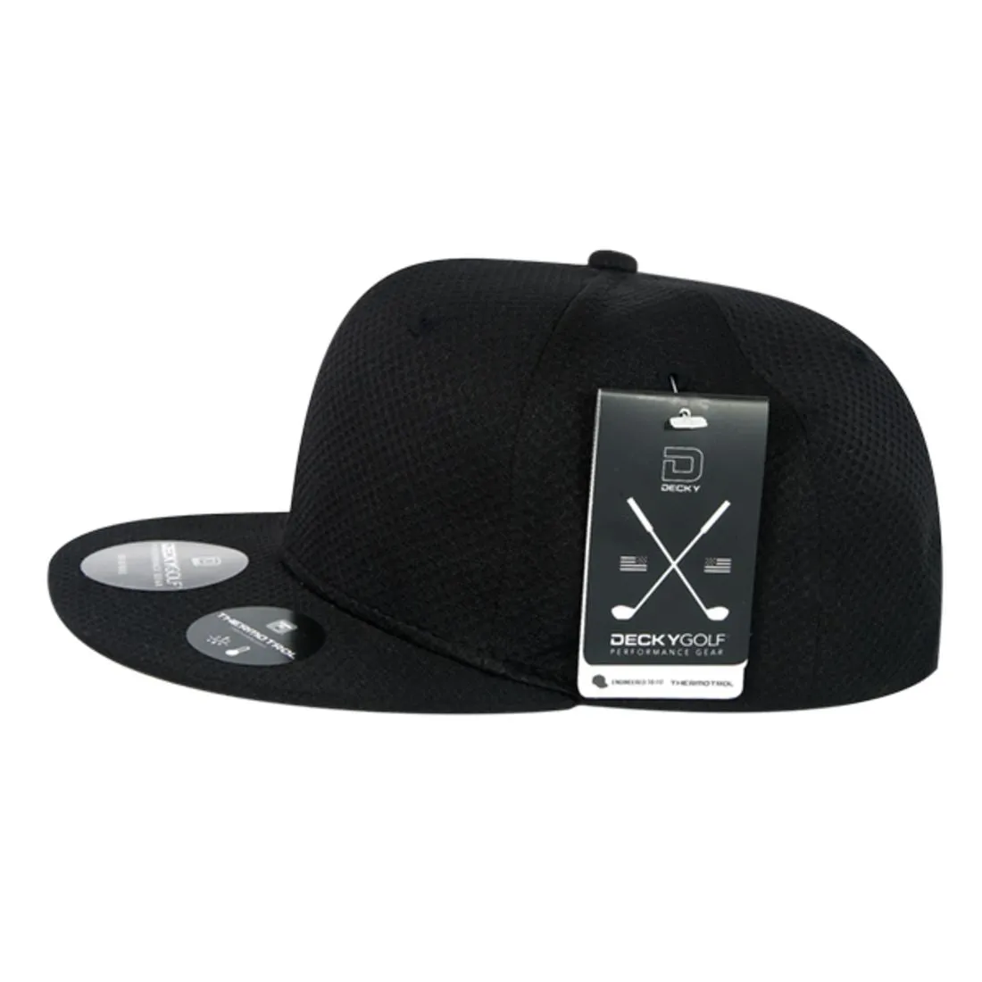 Decky 6203 Dimple Pattern Snapback Hats Golf Sports 6 Panel Flat Bill Caps
