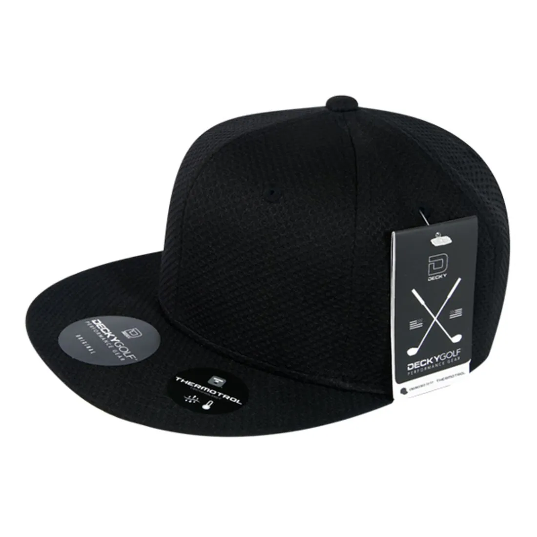 Decky 6203 Dimple Pattern Snapback Hats Golf Sports 6 Panel Flat Bill Caps