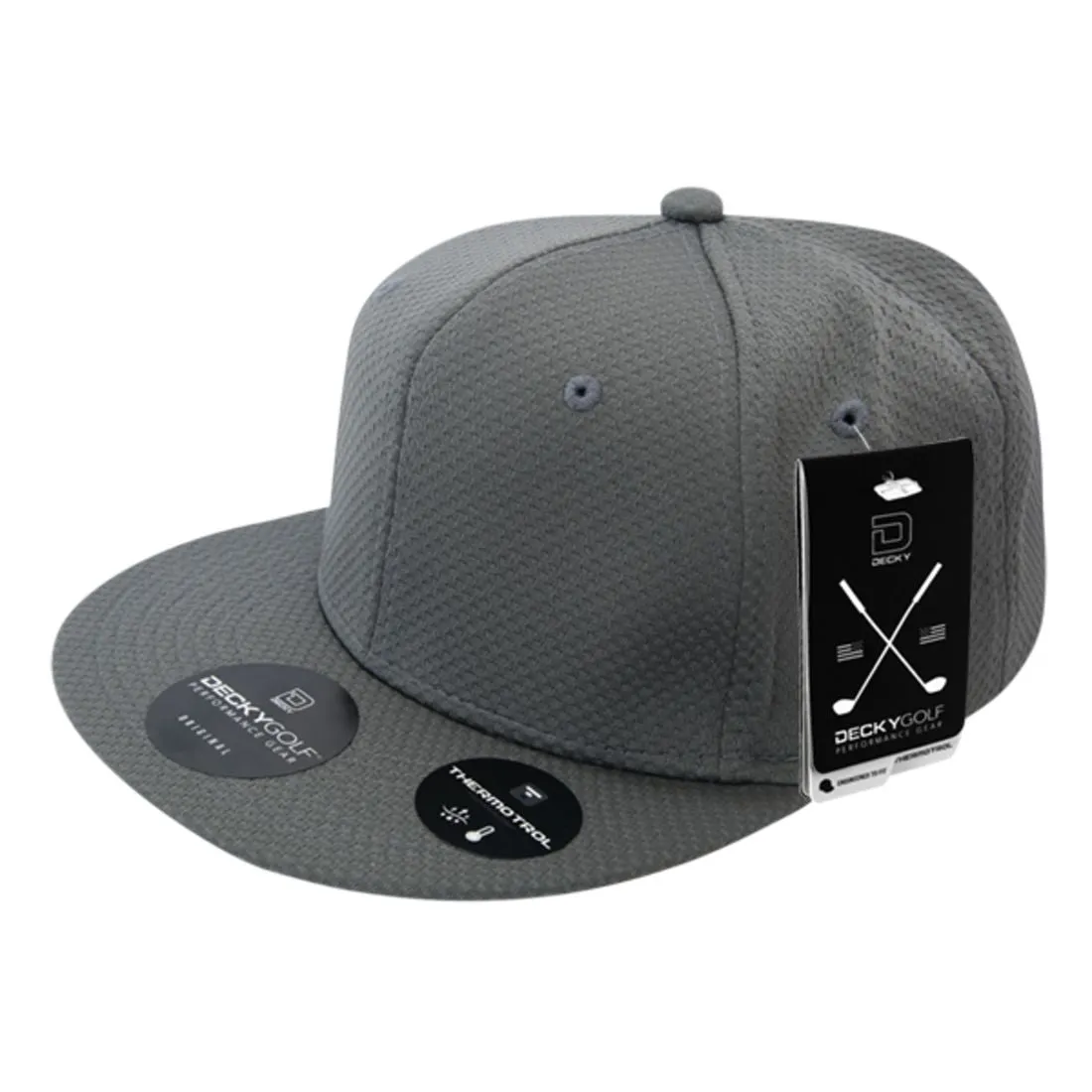 Decky 6203 Dimple Pattern Snapback Hats Golf Sports 6 Panel Flat Bill Caps