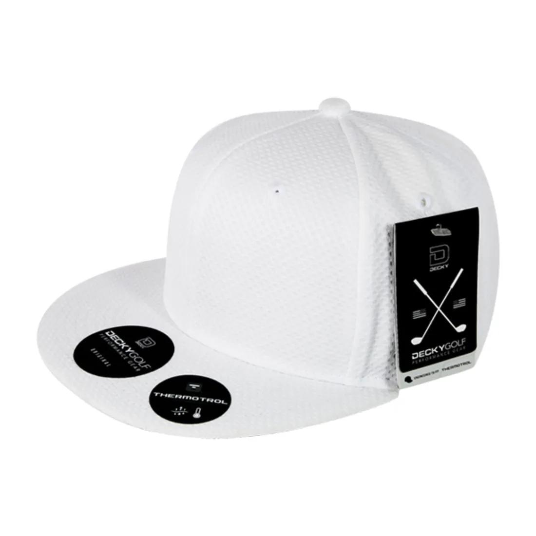 Decky 6203 Dimple Pattern Snapback Hats Golf Sports 6 Panel Flat Bill Caps