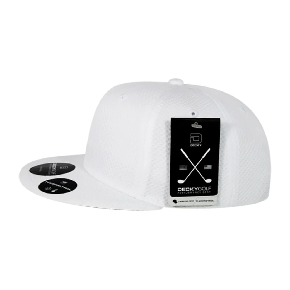 Decky 6203 Dimple Pattern Snapback Hats Golf Sports 6 Panel Flat Bill Caps