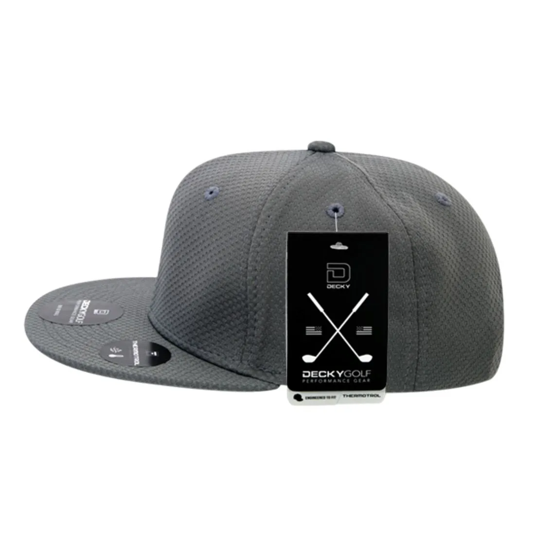 Decky 6203 Dimple Pattern Snapback Hats Golf Sports 6 Panel Flat Bill Caps