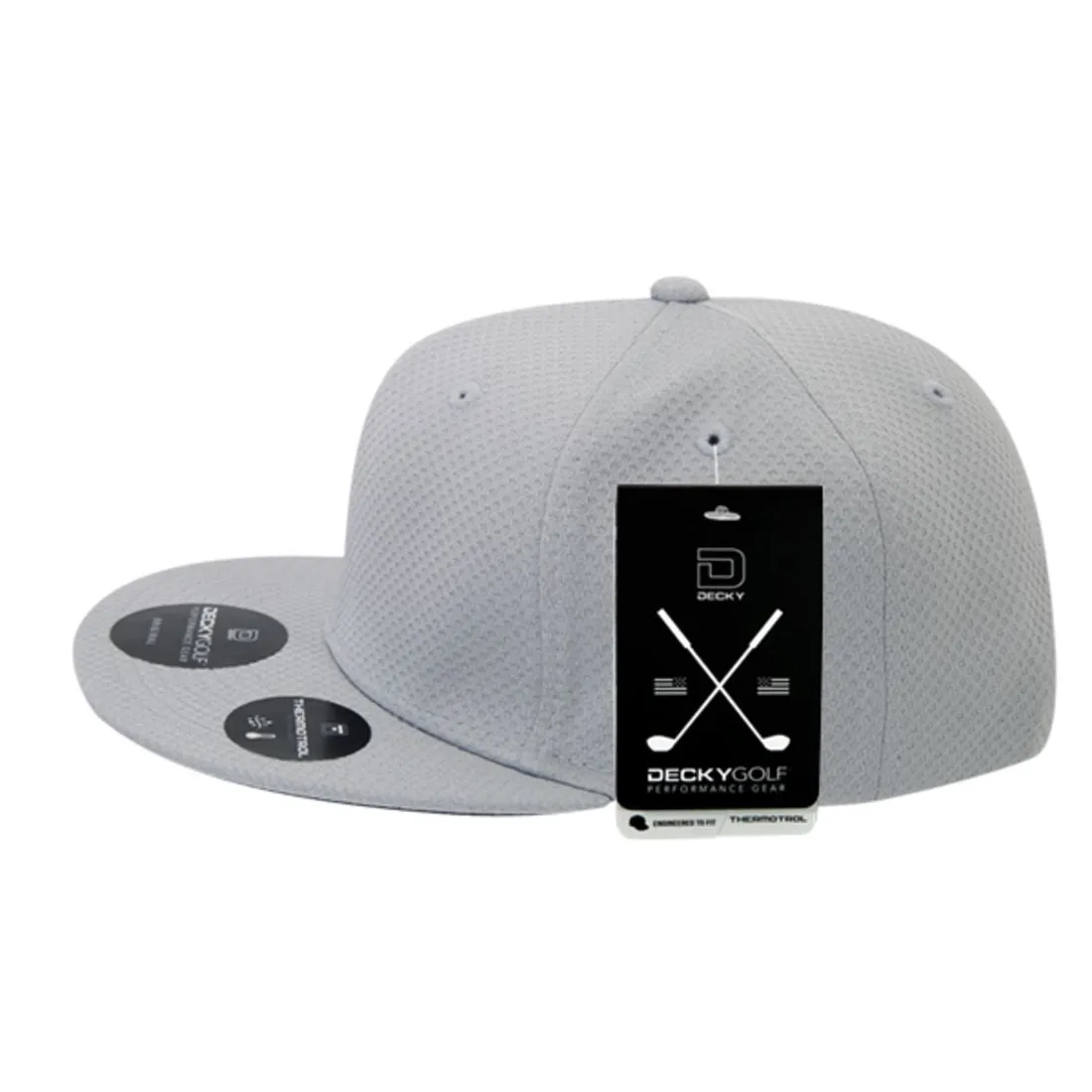 Decky 6203 Dimple Pattern Snapback Hats Golf Sports 6 Panel Flat Bill Caps