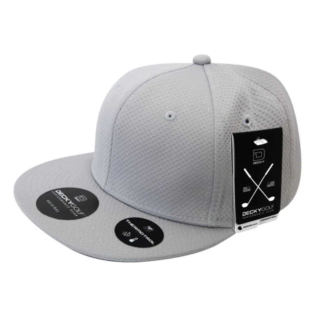 Decky 6203 Dimple Pattern Snapback Hats Golf Sports 6 Panel Flat Bill Caps
