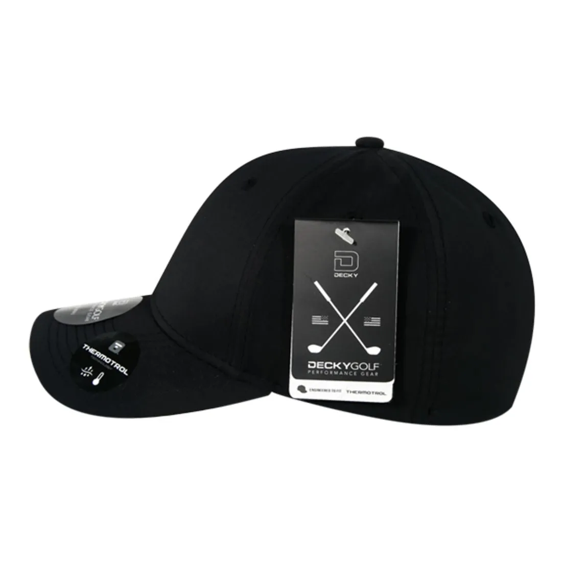 Decky 6402 Sleek H20 Flex Hats Low Crown Golf Sports Caps 6 Panel Curved Bill