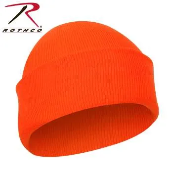 Deluxe Fine Knit Watch Cap Safety Orange