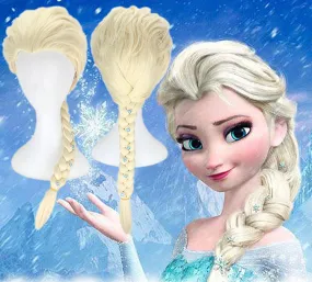 Disney Anime Movie Frozen 2 Elsa Cosplay Wig With Small Snowflake Headdress Cosplay for Adult Women Halloween Carnival