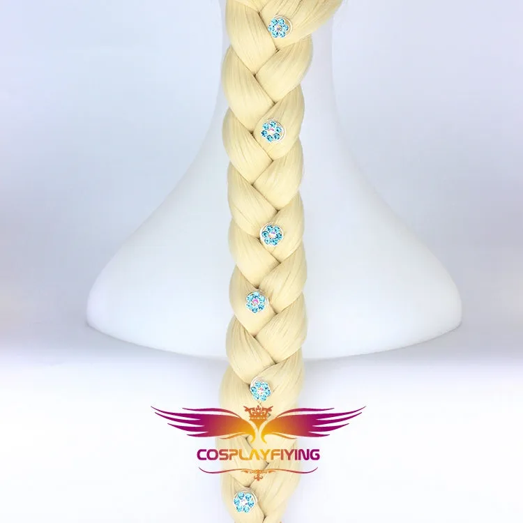 Disney Anime Movie Frozen 2 Elsa Cosplay Wig With Small Snowflake Headdress Cosplay for Adult Women Halloween Carnival
