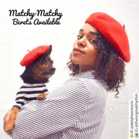 Dog Cat Mom and Me Beret Hats - Matching Beret Sets