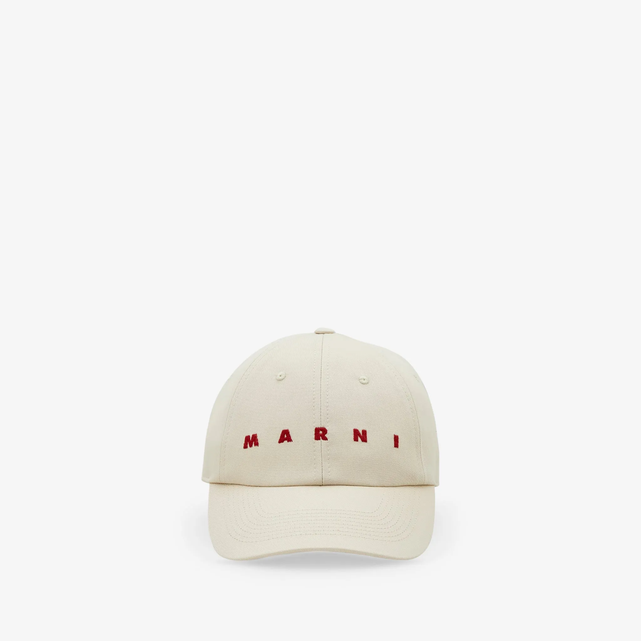 Embroidered Logo Baseball Cap Ivory