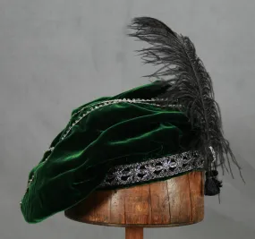 Feathered Beret - Green / Silver