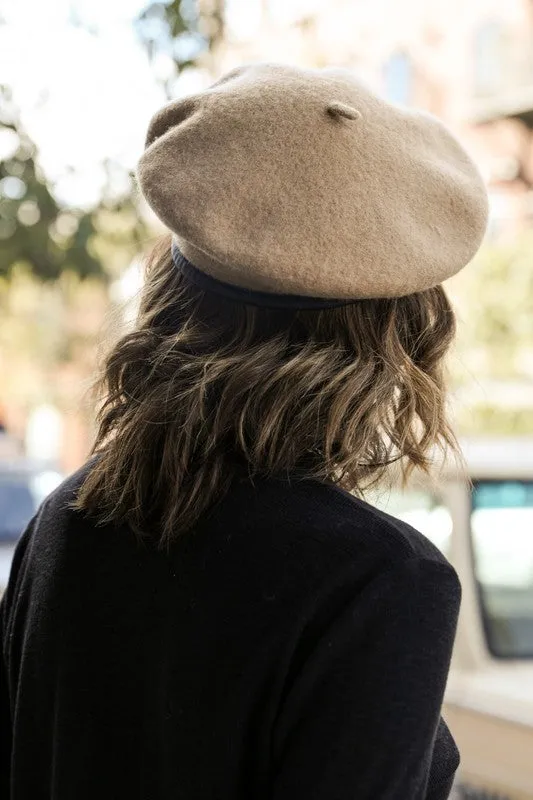 FELT BERET - CAMEL
