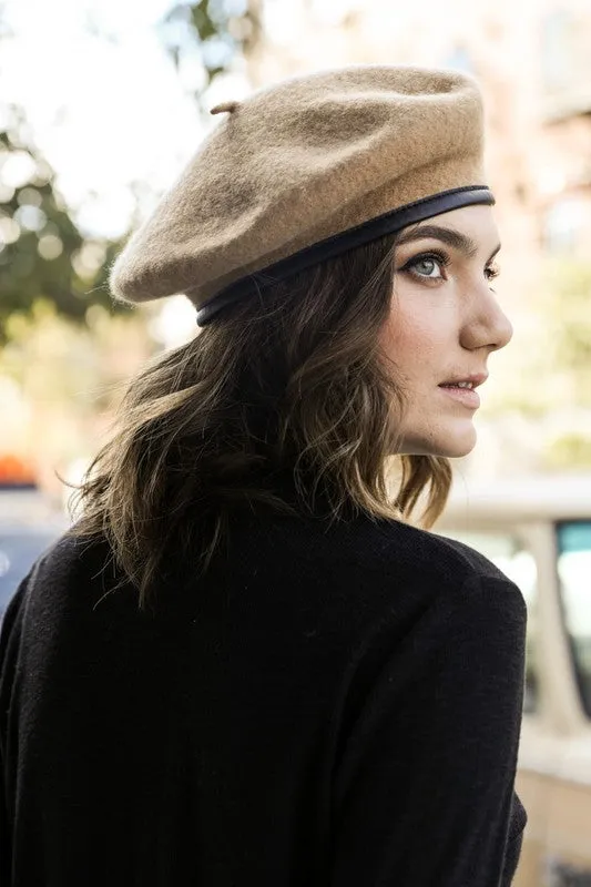 FELT BERET - CAMEL