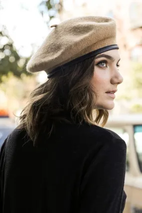 FELT BERET - CAMEL