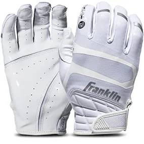 Franklin Sports Hi-Tack Premium Football Receiver Gloves - White - Adult X-Large
